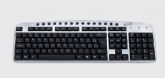 TECLADO PS2 MULTIMIDIA (PRETO/PRATA) (NEWLINK) (TC304)